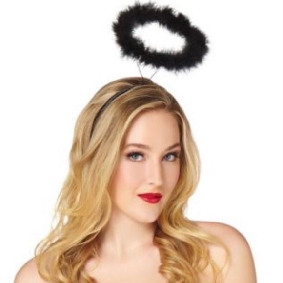 Black Angel Costume Wings and Halo - Picture 2 of 4